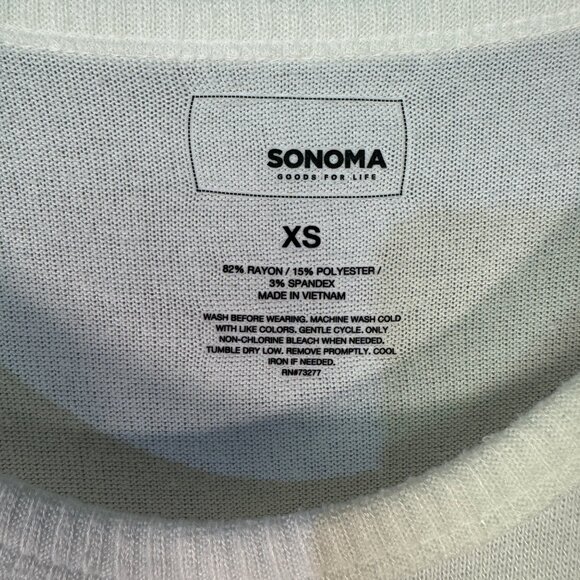 Sonoma Womens XS Rayon/Polyester/Spandex Colorblock Long Sleeve Top - Picture 2 of 5